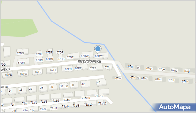 Warszawa, Strzygłowska, 67DY, mapa Warszawy