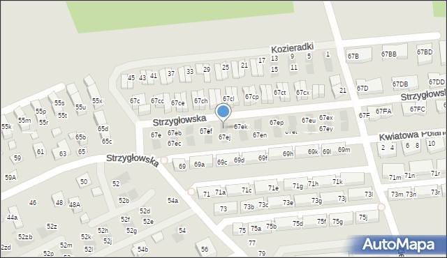 Warszawa, Strzygłowska, 67eh, mapa Warszawy
