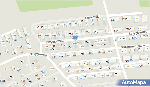 Warszawa, Strzygłowska, 67ek, mapa Warszawy