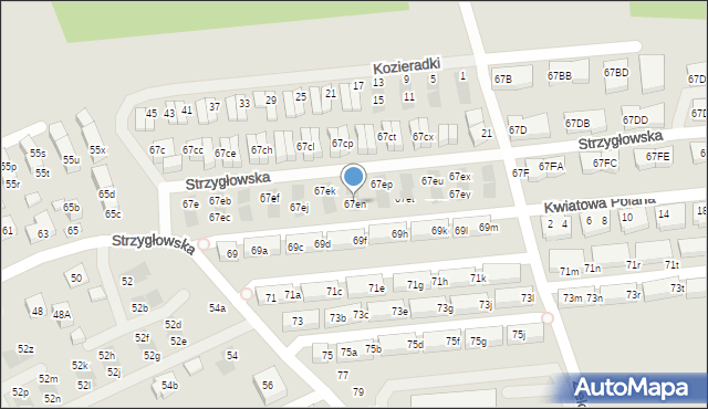 Warszawa, Strzygłowska, 67en, mapa Warszawy