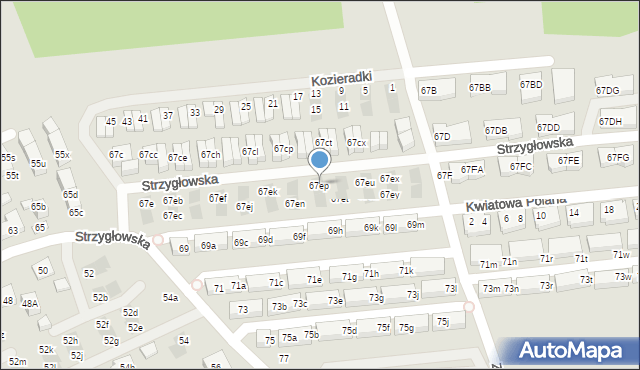 Warszawa, Strzygłowska, 67ep, mapa Warszawy