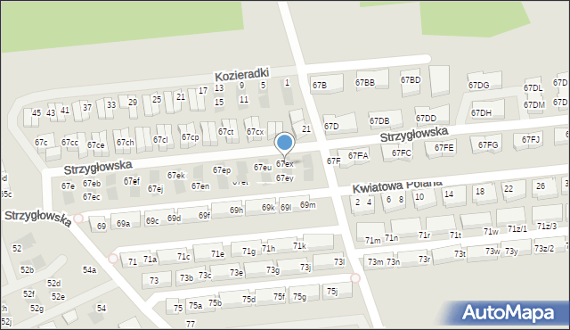 Warszawa, Strzygłowska, 67ex, mapa Warszawy