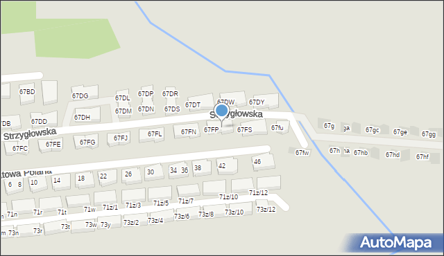 Warszawa, Strzygłowska, 67FR, mapa Warszawy