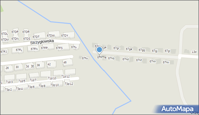 Warszawa, Strzygłowska, 67h, mapa Warszawy