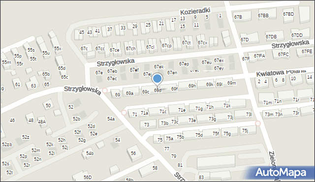Warszawa, Strzygłowska, 69d, mapa Warszawy