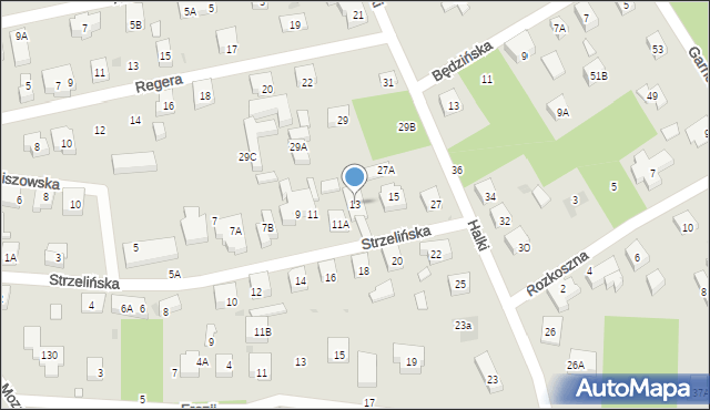 Warszawa, Strzelińska, 13, mapa Warszawy