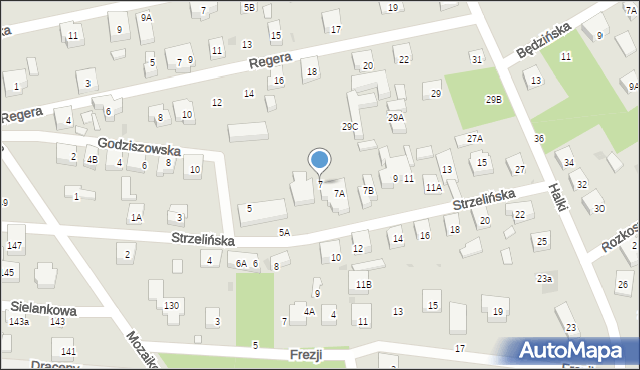 Warszawa, Strzelińska, 7, mapa Warszawy
