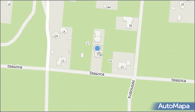 Warszawa, Staszica Stanisława, 19A, mapa Warszawy