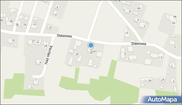 Warszowice, Stawowa, 13, mapa Warszowice