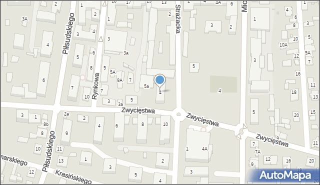 Węgrów, Strażacka, 4, mapa Węgrów