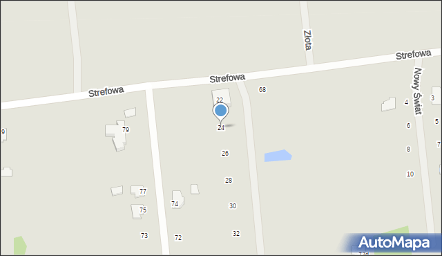 Węgrów, Strefowa, 24, mapa Węgrów