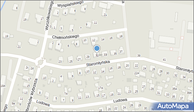 Wejherowo, Staromłyńska, 31, mapa Wejherowo