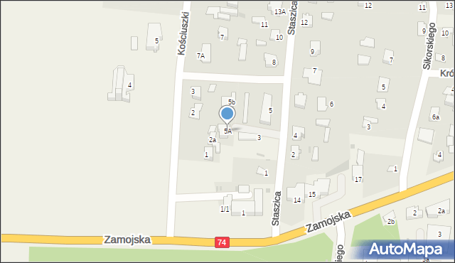 Werbkowice, Staszica Stanisława, 5A, mapa Werbkowice