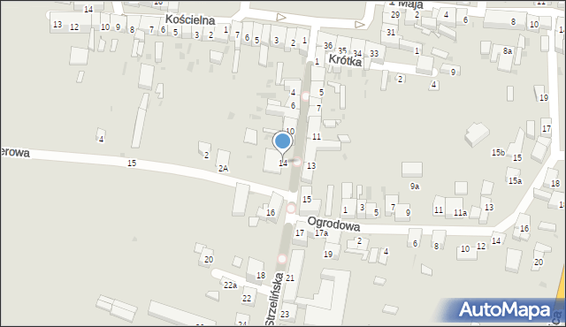 Wiązów, Strzelińska, 14, mapa Wiązów
