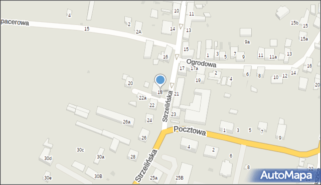 Wiązów, Strzelińska, 18, mapa Wiązów