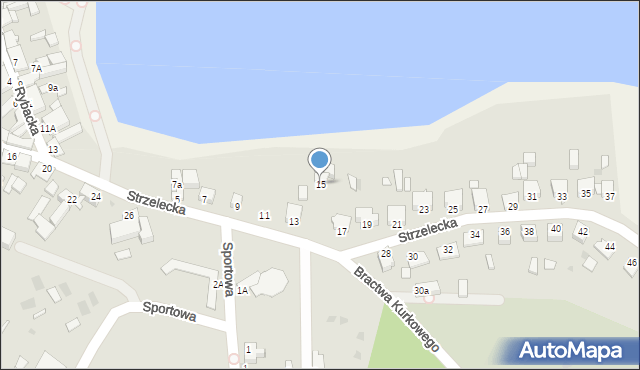 Więcbork, Strzelecka, 15, mapa Więcbork