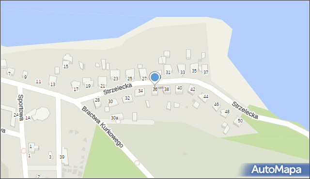 Więcbork, Strzelecka, 36, mapa Więcbork