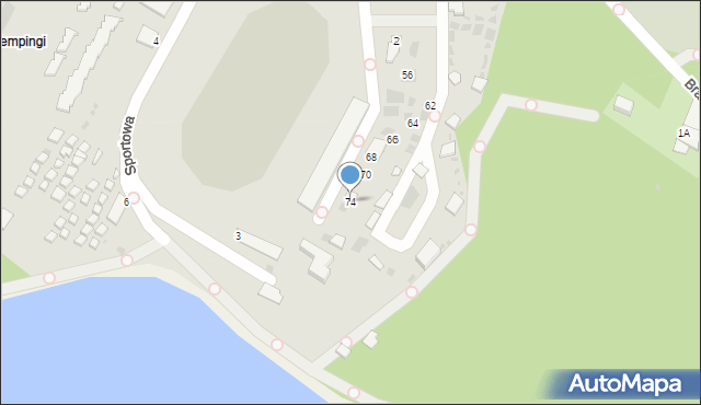 Więcbork, Strzelecka, 74, mapa Więcbork