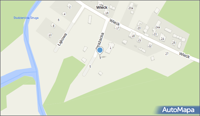 Wieck, Strażacka, 3, mapa Wieck
