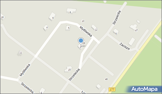 Wieleń, Strzelecka, 17, mapa Wieleń