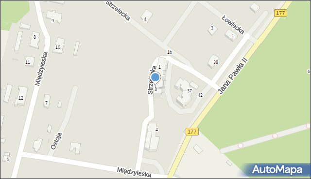 Wieleń, Strzelecka, 3, mapa Wieleń