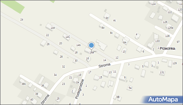 Wielka Wieś, Stroma, 14a, mapa Wielka Wieś