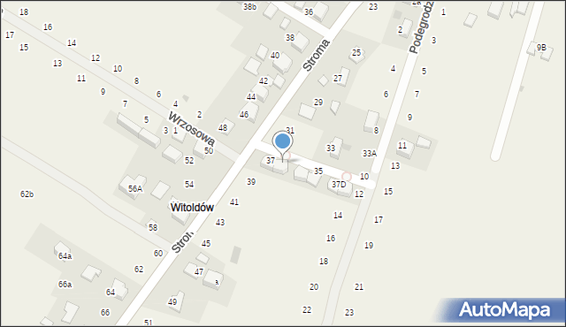 Wielka Wieś, Stroma, 37A, mapa Wielka Wieś