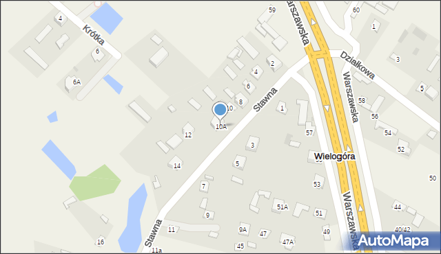 Wielogóra, Stawna, 10A, mapa Wielogóra