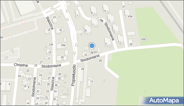 Wieluń, Stodolniana, 33, mapa Wieluń