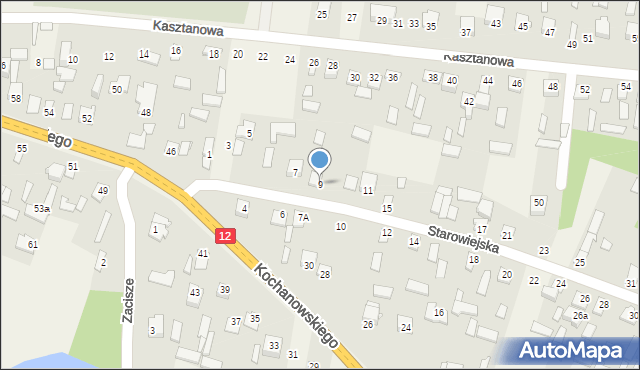 Wieniawa, Starowiejska, 9, mapa Wieniawa