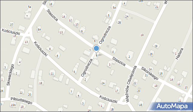 Wilamowice, Staszica Stanisława, 5, mapa Wilamowice