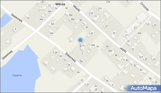 Wilcza, Stawowa, 3c, mapa Wilcza