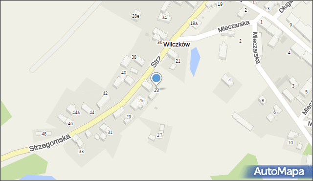 Wilczków, Strzegomska, 23, mapa Wilczków