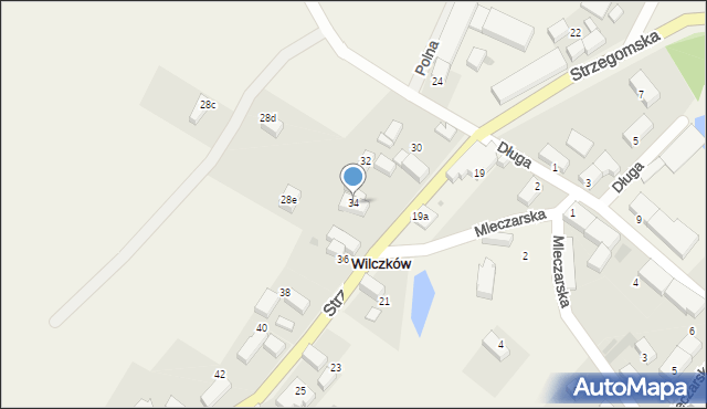 Wilczków, Strzegomska, 34, mapa Wilczków