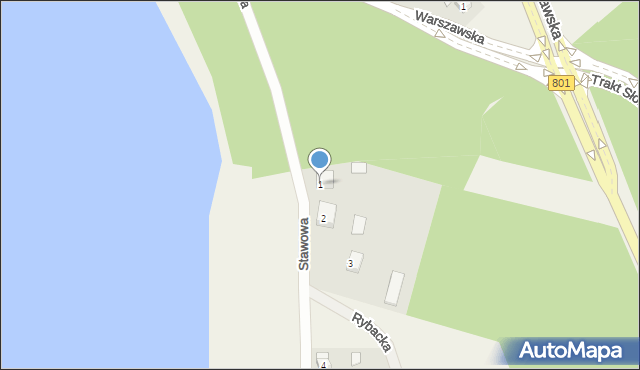 Wilga, Stawowa, 1, mapa Wilga
