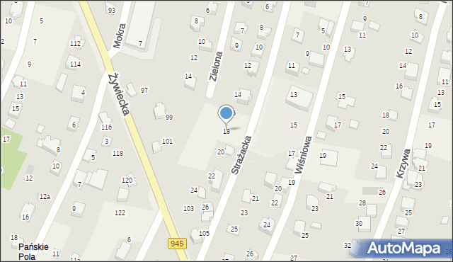 Wilkowice, Strażacka, 18, mapa Wilkowice