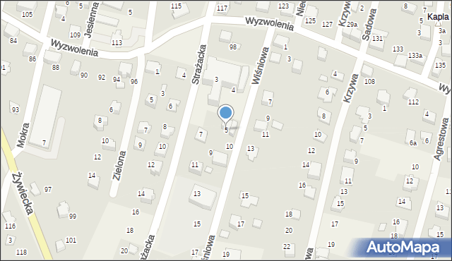 Wilkowice, Strażacka, 5, mapa Wilkowice
