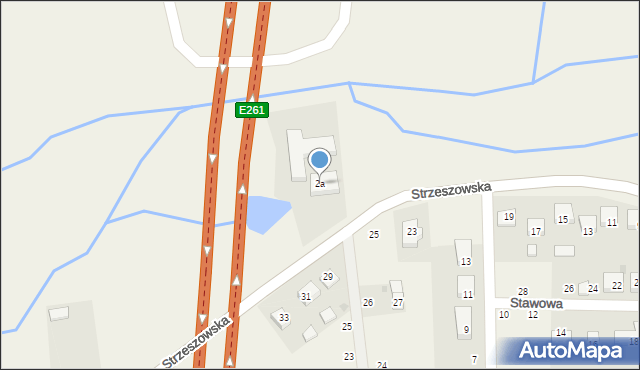 Wisznia Mała, Strzeszowska, 2a, mapa Wisznia Mała