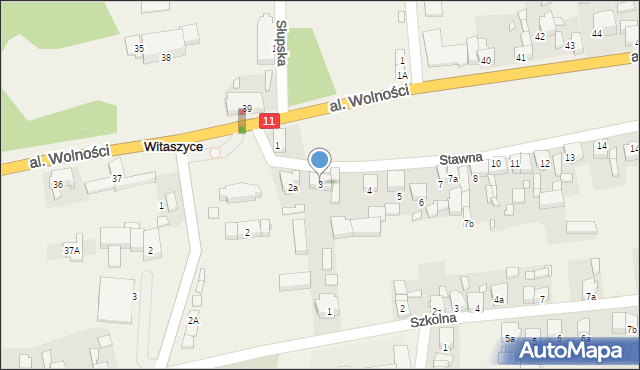 Witaszyce, Stawna, 3, mapa Witaszyce