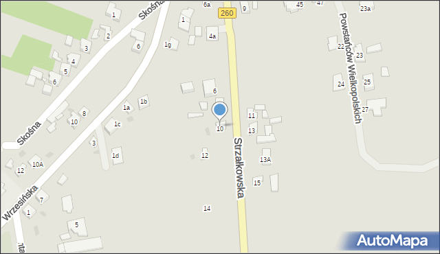 Witkowo, Strzałkowska, 10, mapa Witkowo