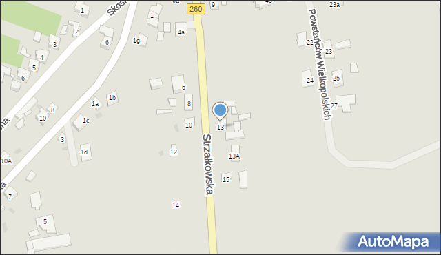 Witkowo, Strzałkowska, 13, mapa Witkowo