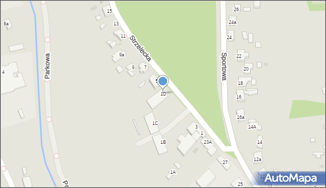 Witnica, Strzelecka, 1D, mapa Witnica