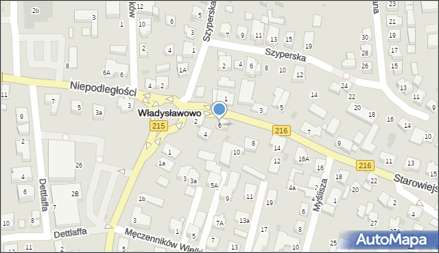Władysławowo, Starowiejska, 6, mapa Władysławowo