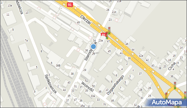 Włocławek, Starodębska, 25, mapa Włocławka