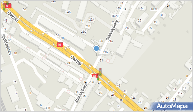 Włocławek, Starodębska, 28a, mapa Włocławka