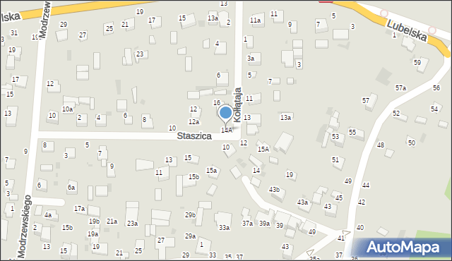 Włodawa, Staszica Stanisława, 14A, mapa Włodawa