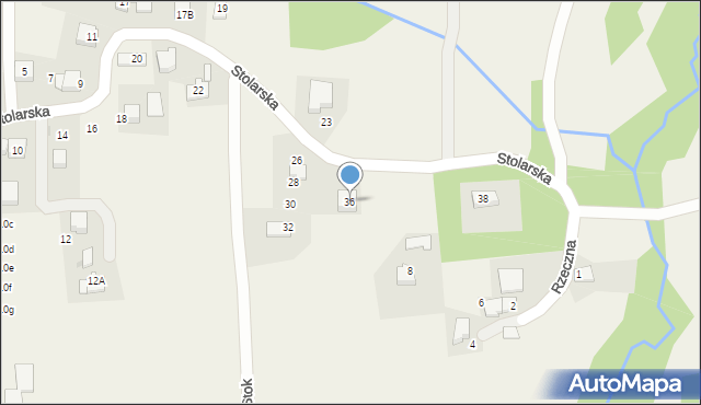 Włosań, Stolarska, 36, mapa Włosań