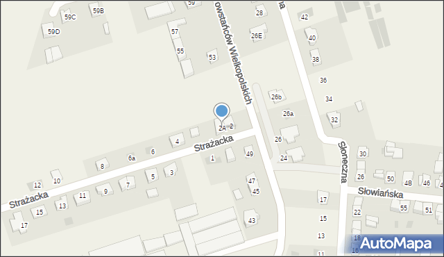 Włoszakowice, Strażacka, 2A, mapa Włoszakowice