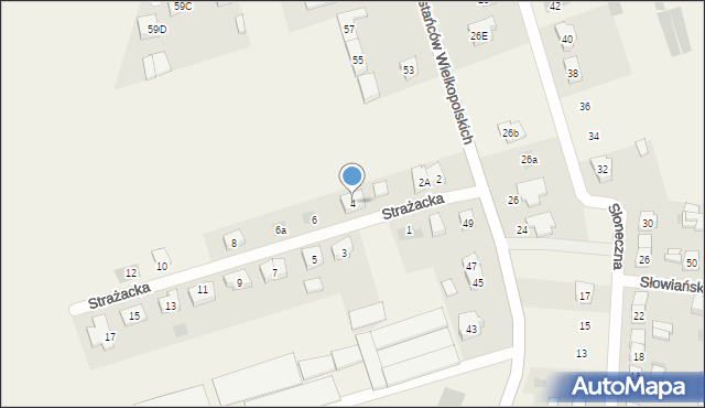 Włoszakowice, Strażacka, 4, mapa Włoszakowice