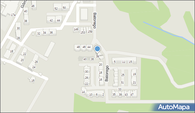 Wodzisław Śląski, Stefana Batorego, 34, mapa Wodzisławia Śląskiego